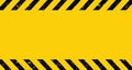 Black and yellow Caution tape. Blank Warning background. Vector illustration